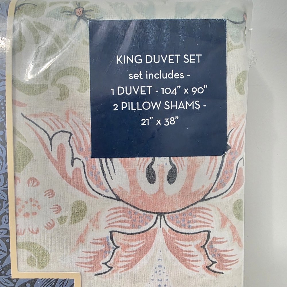 New William Morris & Co Strawberry Thief KING Duvet & Shams Set - Picture 4 of 9